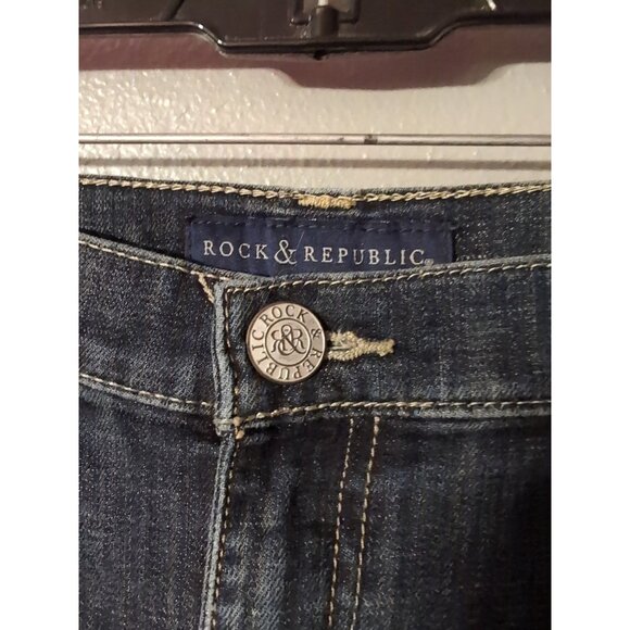 Rock Republic Berlin Women's Blue Dark Wash Denim Jeans Size 14 Skinny - Picture 3 of 9